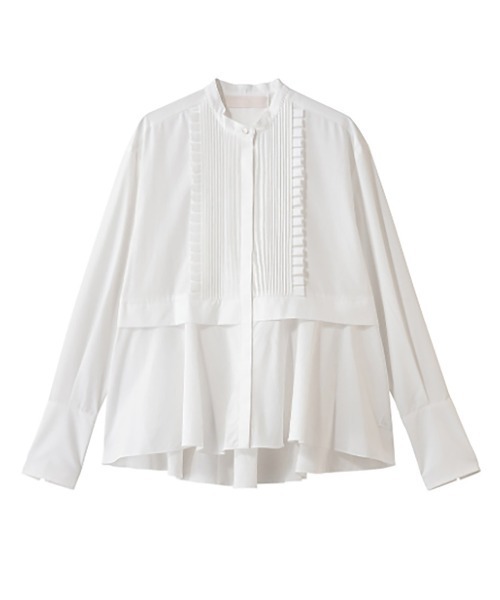 Marilyn Moon（マリリンムーン）の「tuck frill flare shirt（シャツ/ブラウス・レディース・ホワイト/グレー・FREE）」の13枚目の写真