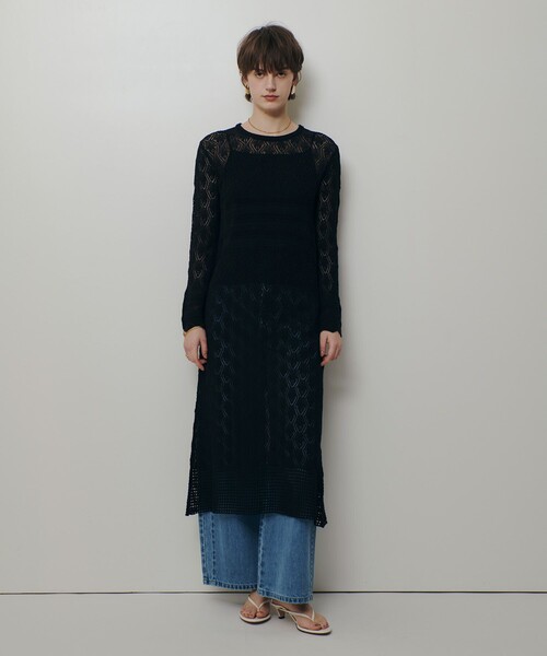 allureville（アルアバイル）の「レースニットワンピース（ワンピース・レディース・オフホワイト/ブラック・2）」の14枚目の写真