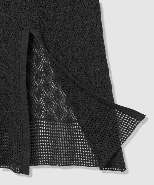 allureville（アルアバイル）の「レースニットワンピース（ワンピース・レディース・オフホワイト/ブラック・2）」の5枚目の写真