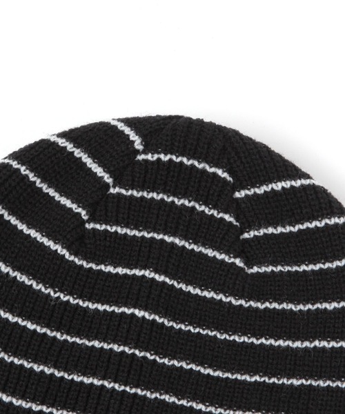 LOWRYS FARM（ローリーズファーム）の「ボーダーニットビーニー　645151（ニットキャップ/ビーニー・レディース・ブラック/アイボリー・FREE）」の6枚目の写真