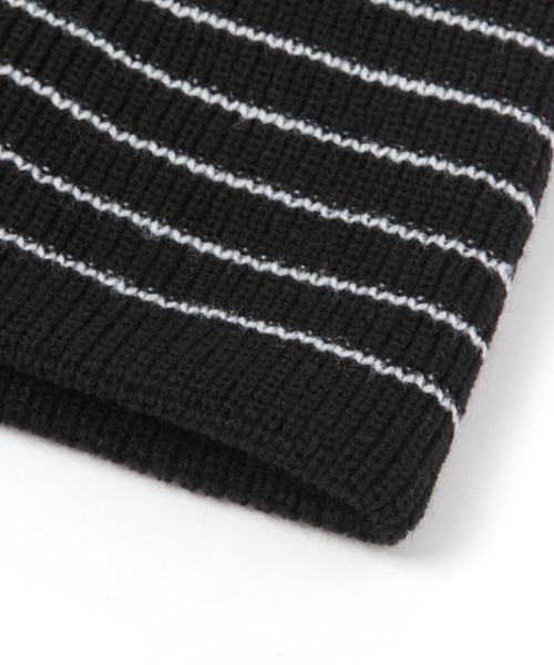 LOWRYS FARM（ローリーズファーム）の「ボーダーニットビーニー　645151（ニットキャップ/ビーニー・レディース・ブラック/アイボリー・FREE）」の7枚目の写真
