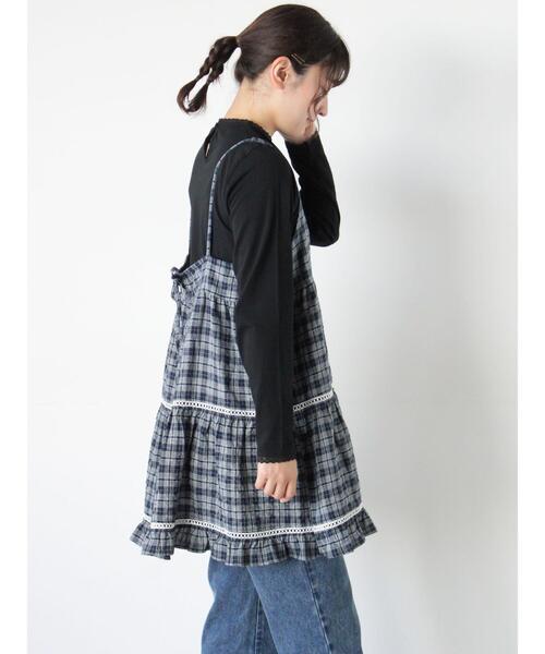 Samansa Mos2(サマンサ モスモス)の「はしごレースティアードキャミチュニック(チュニック・レディース・ブラック/オフホワイト/ネイビー・F)」の12枚目の写真