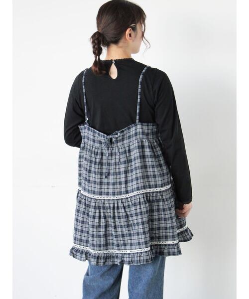 Samansa Mos2(サマンサ モスモス)の「はしごレースティアードキャミチュニック(チュニック・レディース・ブラック/オフホワイト/ネイビー・F)」の15枚目の写真
