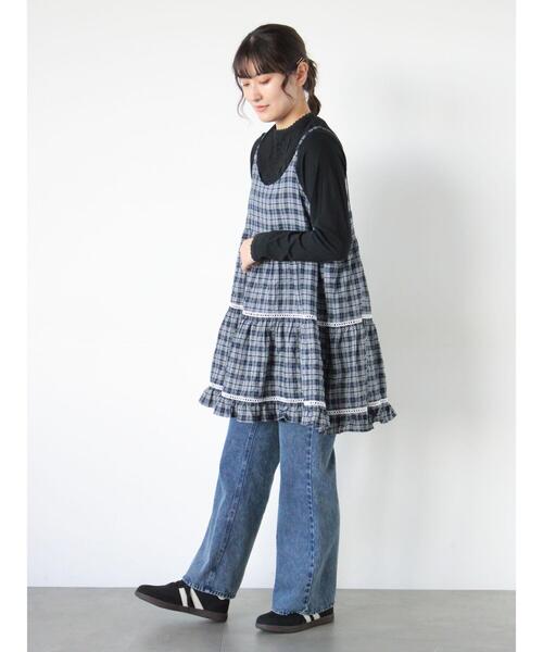 Samansa Mos2(サマンサ モスモス)の「はしごレースティアードキャミチュニック(チュニック・レディース・ブラック/オフホワイト/ネイビー・F)」の17枚目の写真