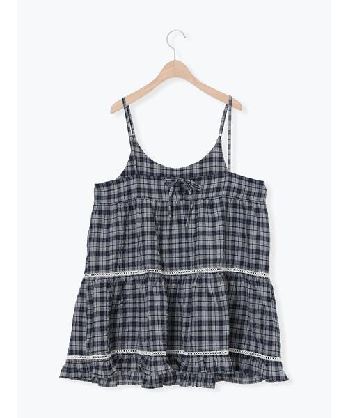 Samansa Mos2(サマンサ モスモス)の「はしごレースティアードキャミチュニック(チュニック・レディース・ブラック/オフホワイト/ネイビー・F)」の9枚目の写真