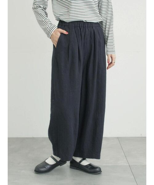 Samansa Mos2(サマンサ モスモス)の「【Cross×Linen】ふんわりパンツ(その他パンツ・レディース・ブラック/ベージュ・M/L)」の2枚目の写真