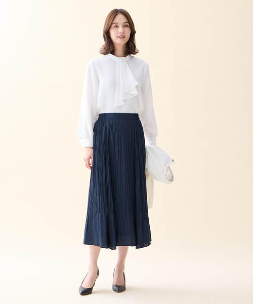 A/C DESIGN BY ALPHA CUBIC（エーシーデザインバイアルファキュービック）の「ジャガードボウタイブラウス（シャツ/ブラウス・レディース・オフホワイト/ブラック・9号/11号）」の6枚目の写真