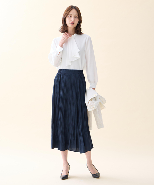 A/C DESIGN BY ALPHA CUBIC（エーシーデザインバイアルファキュービック）の「ジャガードボウタイブラウス（シャツ/ブラウス・レディース・オフホワイト/ブラック・9号/11号）」の7枚目の写真