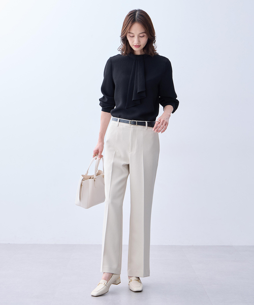 A/C DESIGN BY ALPHA CUBIC（エーシーデザインバイアルファキュービック）の「ジャガードボウタイブラウス（シャツ/ブラウス・レディース・オフホワイト/ブラック・9号/11号）」の8枚目の写真