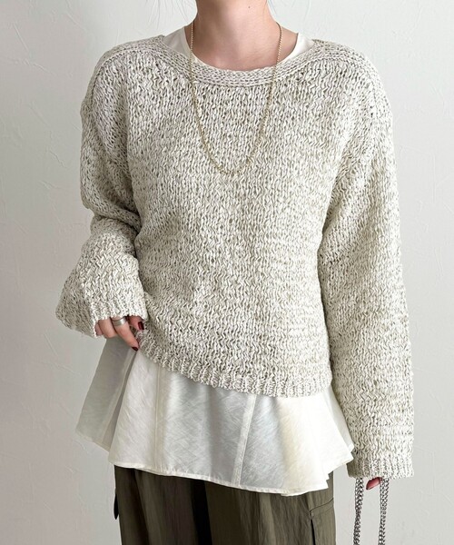 fredy emue(フレディエミュ)の「ペプラムシアーボリュームブラウス(シャツ/ブラウス・レディース・ライトグリーン/ブラック/オフホワイト・38)」の16枚目の写真