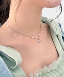 MAJESTIC LEGON | パール×リボンモチーフ2連ネックレス(ネックレス)