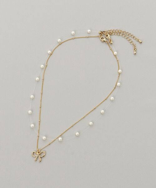 MAJESTIC LEGON(マジェスティックレゴン)の「パール×リボンモチーフ2連ネックレス(ネックレス・レディース・シルバー/ゴールド・FREE)」の8枚目の写真