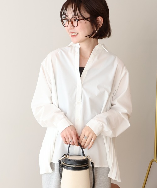 AMERICAN HOLIC(アメリカンホリック)の「【イージーケア】バックプリーツシャツ(シャツ/ブラウス・レディース・オフホワイト/サックスブルー/ブラック・M/L)」の19枚目の写真