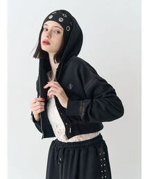 jouetie | スタッズコンパクトジップスウェットフーディ/パーカー【セットアップ対応】(パーカー)