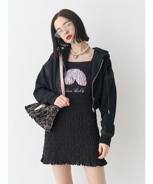 jouetie（ジュエティ）の「スタッズコンパクトジップスウェットフーディ/パーカー【セットアップ対応】（パーカー・レディース・グレー/ブラック・MEDIUM）」の19枚目の写真