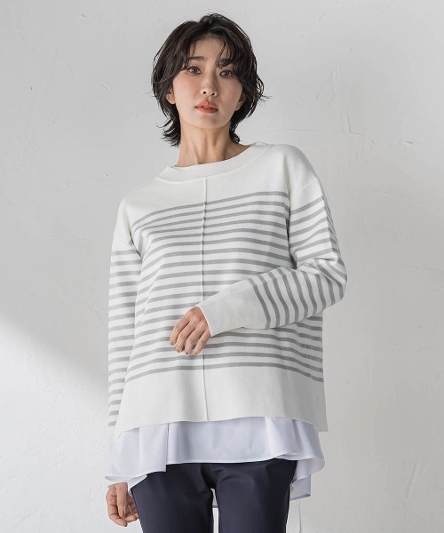 la.f…(ラエフ)の「”即着”トーンアップニット(ニット/セーター・レディース・ブルー/アイボリー/ピンク/ベージュ系その他・9号/11号)」の2枚目の写真