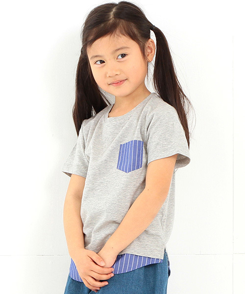 B:MING by BEAMS（ビーミングバイビームス）の「ビーミング by ビームス / レイヤードTシャツ 16SS（Tシャツ/カットソー・キッズ・ホワイト/トップグレー/ネイビー・90/100/120/110/140/130）」の4枚目の写真