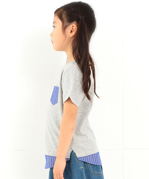 B:MING by BEAMS（ビーミングバイビームス）の「ビーミング by ビームス / レイヤードTシャツ 16SS（Tシャツ/カットソー・キッズ・ホワイト/トップグレー/ネイビー・90/100/120/110/140/130）」の5枚目の写真