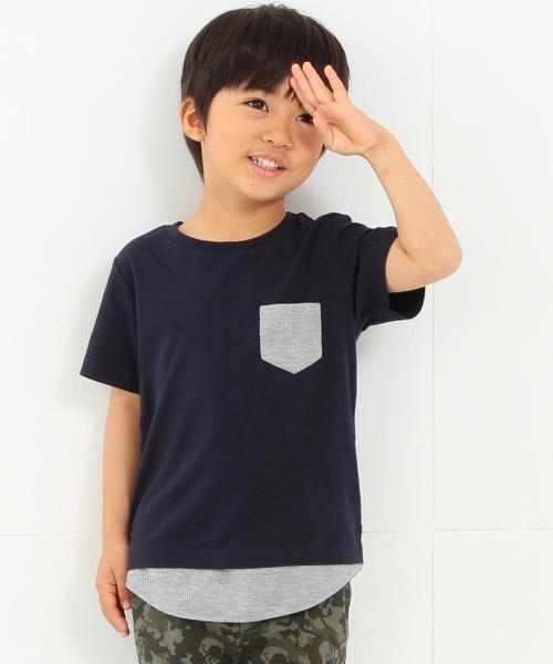 B:MING by BEAMS（ビーミングバイビームス）の「ビーミング by ビームス / レイヤードTシャツ 16SS（Tシャツ/カットソー・キッズ・ホワイト/トップグレー/ネイビー・90/100/120/110/140/130）」の17枚目の写真