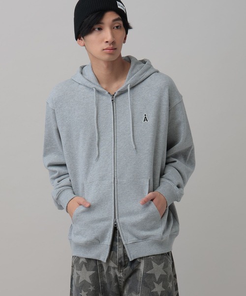 ALAND（エーランド）の「【UNISEX】ALAND／ワッペンダブルジップパーカー（パーカー・レディース・ブラック/グレー・SMALL/LARGE）」の2枚目の写真