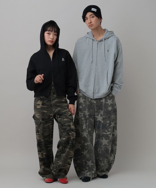 ALAND(エーランド)の「【UNISEX】ALAND/ワッペンダブルジップパーカー(パーカー・レディース・ブラック/グレー・SMALL/LARGE)」の3枚目の写真