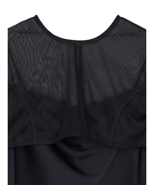 Ameri（アメリ）の「SHEER LAYERED SATIN DRESS（ドレス・レディース・ブラック・MEDIUM/SMALL）」の18枚目の写真