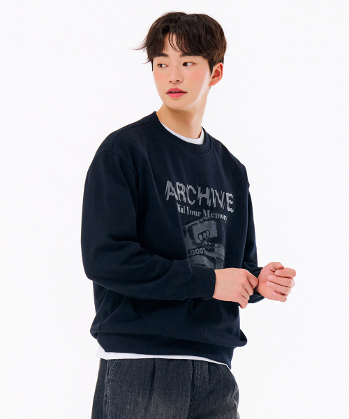 CHASECULT（チェイスカルト）の「男性レトログラフィックスウェットシャツ-FARK5118B04（スウェット・メンズ・ネイビー・100/110/95/105）」の3枚目の写真