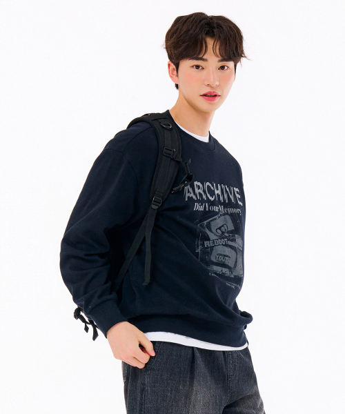 CHASECULT（チェイスカルト）の「男性レトログラフィックスウェットシャツ-FARK5118B04（スウェット・メンズ・ネイビー・100/110/95/105）」の5枚目の写真