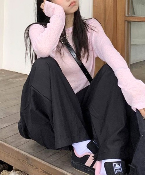almo(アルモ)の「【TUNE】MIXカラーシースルートップス(その他トップス・レディース・グレー/ピンク・FREE)」の8枚目の写真