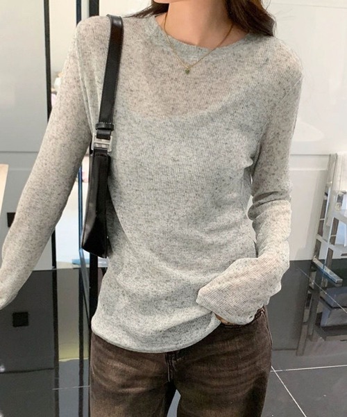 almo(アルモ)の「【TUNE】MIXカラーシースルートップス(その他トップス・レディース・グレー/ピンク・FREE)」の9枚目の写真