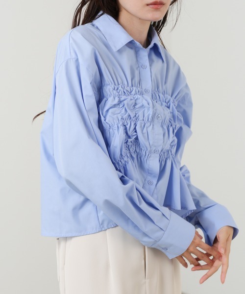 Bab(バブ)の「ホイップシャーリングブラウス(シャツ/ブラウス・レディース・B/A/サックスブルー・M)」の9枚目の写真