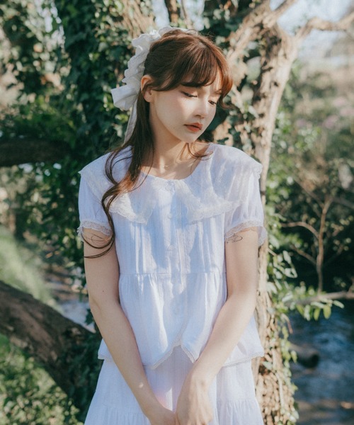 idem(イデム)の「vintage lace big collar blouse / ヴィンテージビッグカラーブラウス(シャツ/ブラウス・レディース・ホワイト・FREE)」の1枚目の写真