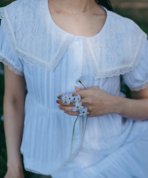 idem(イデム)の「vintage lace big collar blouse / ヴィンテージビッグカラーブラウス(シャツ/ブラウス・レディース・ホワイト・FREE)」の9枚目の写真