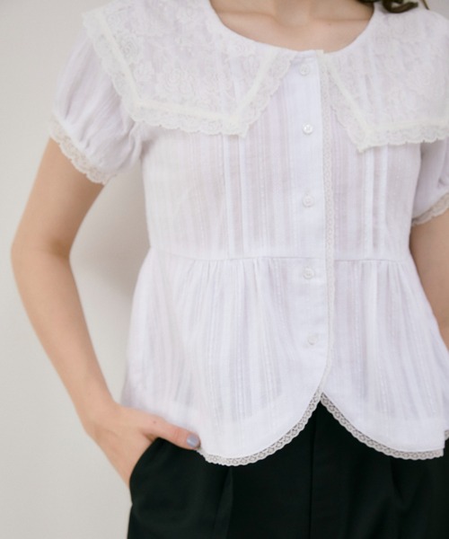 idem(イデム)の「vintage lace big collar blouse / ヴィンテージビッグカラーブラウス(シャツ/ブラウス・レディース・ホワイト・FREE)」の17枚目の写真