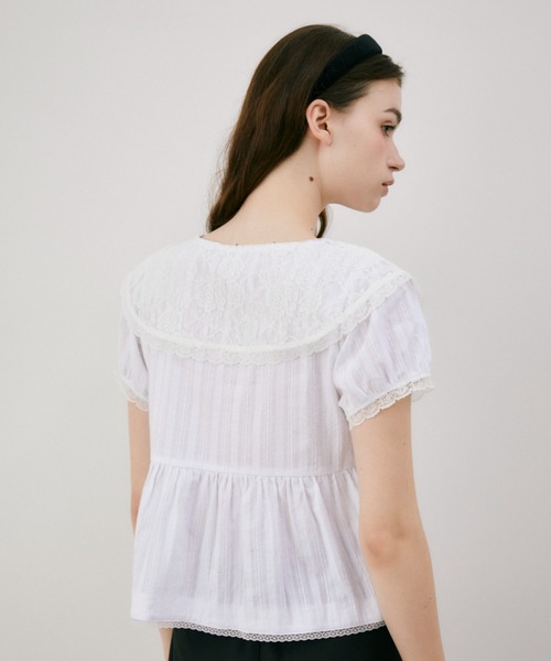 idem(イデム)の「vintage lace big collar blouse / ヴィンテージビッグカラーブラウス(シャツ/ブラウス・レディース・ホワイト・FREE)」の15枚目の写真