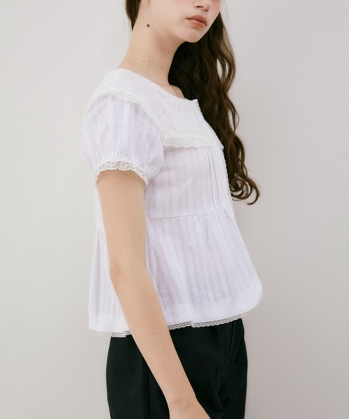 idem(イデム)の「vintage lace big collar blouse / ヴィンテージビッグカラーブラウス(シャツ/ブラウス・レディース・ホワイト・FREE)」の14枚目の写真