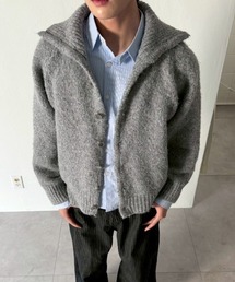 【Chikashitsu +】high neck wool knit cardigan / 【チカシツプラス】ハイネックウールニットカーディガン