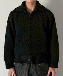 【Chikashitsu +】high neck wool knit cardigan / 【チカシツプラス】ハイネックウールニットカーディガン