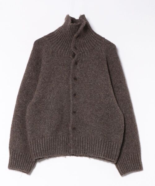 Chikashitsu +(チカシツプラス)の「【Chikashitsu +】high neck wool knit cardigan / 【チカシツプラス】ハイネックウールニットカーディガン(カーディガン/ボレロ・メンズ・ブラック/ブラウン/グレー・ONE SIZE)」の10枚目の写真