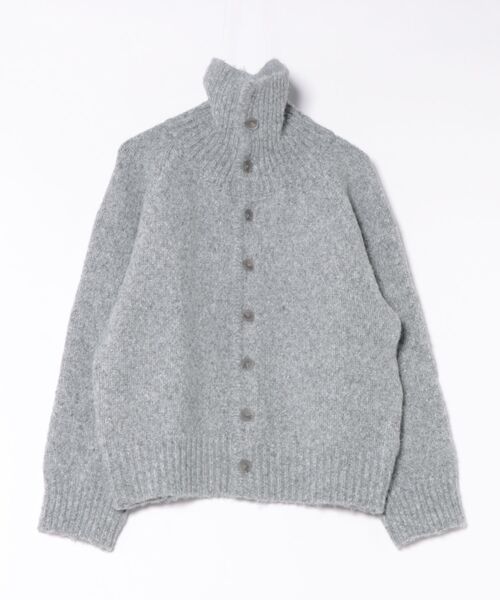Chikashitsu +(チカシツプラス)の「【Chikashitsu +】high neck wool knit cardigan / 【チカシツプラス】ハイネックウールニットカーディガン(カーディガン/ボレロ・メンズ・ブラック/ブラウン/グレー・ONE SIZE)」の4枚目の写真
