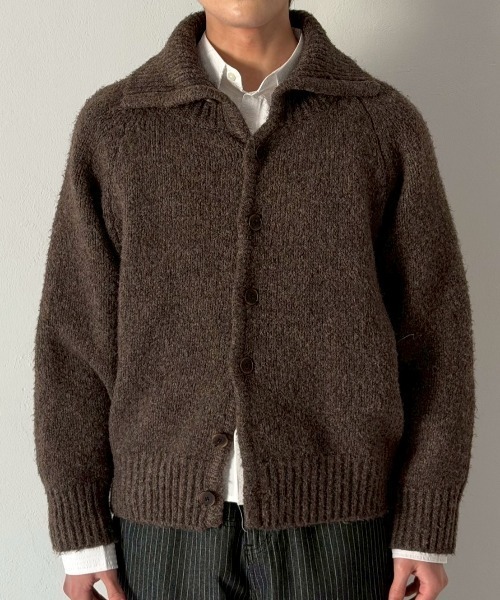 Chikashitsu +(チカシツプラス)の「【Chikashitsu +】high neck wool knit cardigan / 【チカシツプラス】ハイネックウールニットカーディガン(カーディガン/ボレロ・メンズ・ブラック/ブラウン/グレー・ONE SIZE)」の6枚目の写真