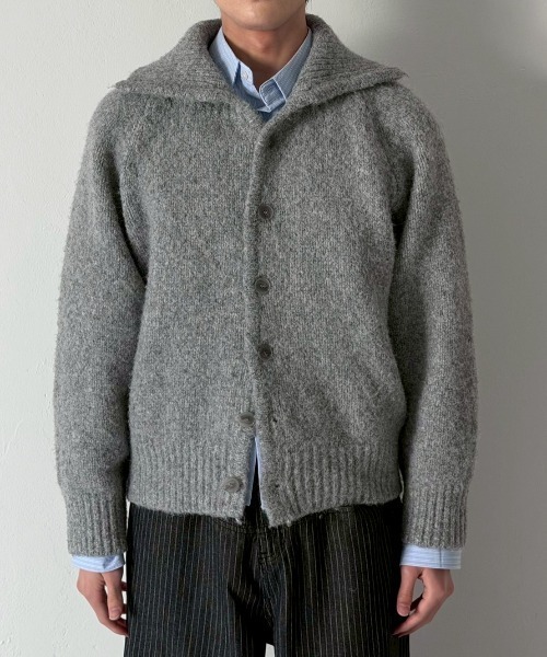 Chikashitsu +(チカシツプラス)の「【Chikashitsu +】high neck wool knit cardigan / 【チカシツプラス】ハイネックウールニットカーディガン(カーディガン/ボレロ・メンズ・ブラック/ブラウン/グレー・ONE SIZE)」の15枚目の写真