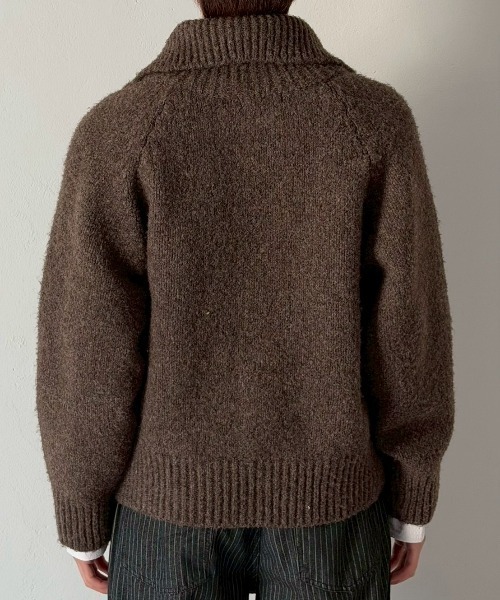 Chikashitsu +(チカシツプラス)の「【Chikashitsu +】high neck wool knit cardigan / 【チカシツプラス】ハイネックウールニットカーディガン(カーディガン/ボレロ・メンズ・ブラック/ブラウン/グレー・ONE SIZE)」の8枚目の写真