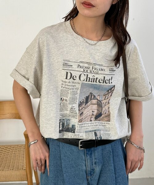 DISCOAT（ディスコート）の「【Enlude】アソートローカルペーパーT《ユニセックス》（Tシャツ/カットソー・レディース・ホワイト系その他2/ライトベージュ/ホワイト系その他・FREE）」の3枚目の写真