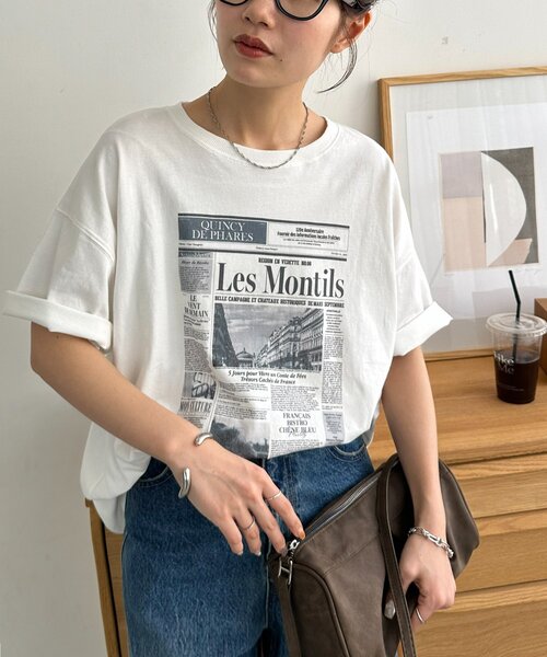 DISCOAT（ディスコート）の「【Enlude】アソートローカルペーパーT《ユニセックス》（Tシャツ/カットソー・レディース・ホワイト系その他2/ライトベージュ/ホワイト系その他・FREE）」の2枚目の写真