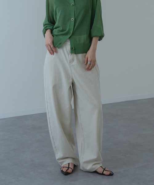 refinedworks（リファインドワークス）の「【refinedworks】硫化染した 脚長カーブ デニムパンツ！（デニムパンツ・レディース・ベージュ/ブラウン/ブルー・FREE）」の8枚目の写真