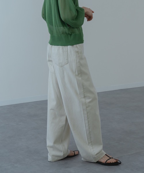 refinedworks（リファインドワークス）の「【refinedworks】硫化染した 脚長カーブ デニムパンツ！（デニムパンツ・レディース・ベージュ/ブラウン/ブルー・FREE）」の9枚目の写真