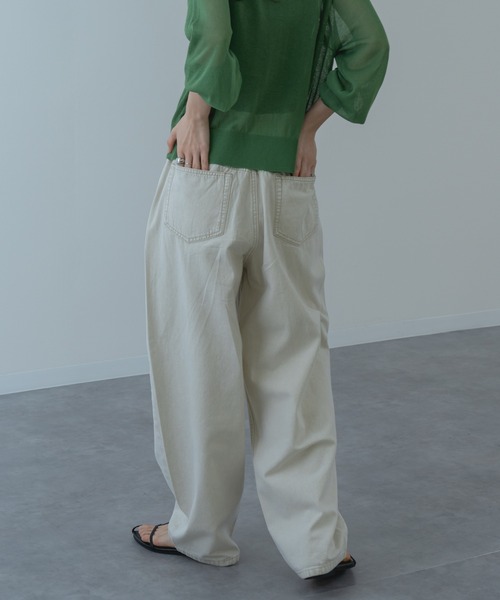 refinedworks（リファインドワークス）の「【refinedworks】硫化染した 脚長カーブ デニムパンツ！（デニムパンツ・レディース・ベージュ/ブラウン/ブルー・FREE）」の10枚目の写真