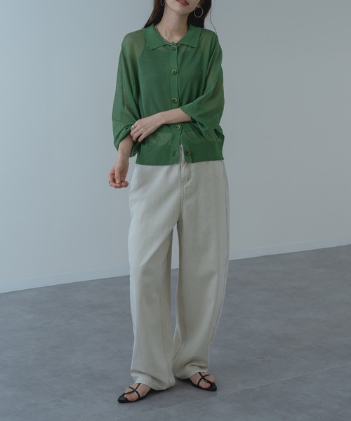 refinedworks（リファインドワークス）の「【refinedworks】硫化染した 脚長カーブ デニムパンツ！（デニムパンツ・レディース・ベージュ/ブラウン/ブルー・FREE）」の22枚目の写真