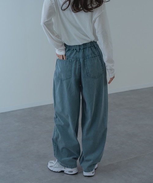 refinedworks（リファインドワークス）の「【refinedworks】硫化染した 脚長カーブ デニムパンツ！（デニムパンツ・レディース・ベージュ/ブラウン/ブルー・FREE）」の20枚目の写真